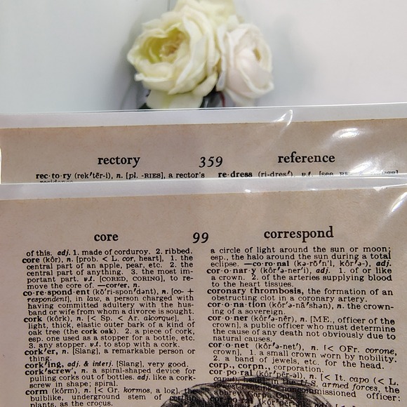 Dictionary Art Prints Set of 2 • Quill & Typewriter • Vintage Bookish Wall Decor - Picture 4 of 10